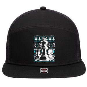 Chess Pieces Christmas Checkmate Tactics Castling Player 7 Panel Mesh Trucker Snapback Hat