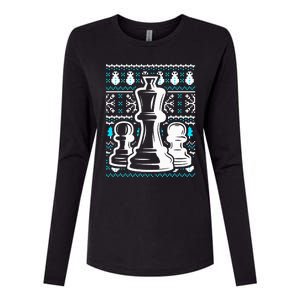 Chess Pieces Christmas Checkmate Tactics Castling Player Womens Cotton Relaxed Long Sleeve T-Shirt