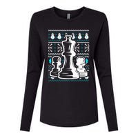 Chess Pieces Christmas Checkmate Tactics Castling Player Womens Cotton Relaxed Long Sleeve T-Shirt