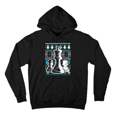 Chess Pieces Christmas Checkmate Tactics Castling Player Hoodie