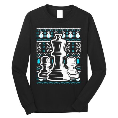 Chess Pieces Christmas Checkmate Tactics Castling Player Long Sleeve Shirt