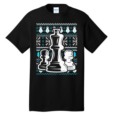 Chess Pieces Christmas Checkmate Tactics Castling Player Tall T-Shirt