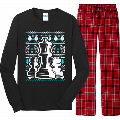 Chess Pieces Christmas Checkmate Tactics Castling Player Long Sleeve Pajama Set