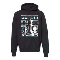 Chess Pieces Christmas Checkmate Tactics Castling Player Premium Hoodie