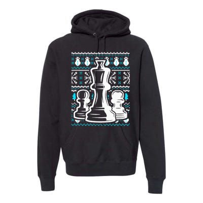 Chess Pieces Christmas Checkmate Tactics Castling Player Premium Hoodie