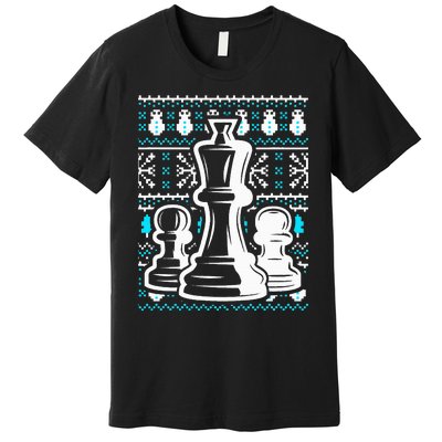 Chess Pieces Christmas Checkmate Tactics Castling Player Premium T-Shirt