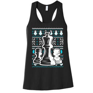 Chess Pieces Christmas Checkmate Tactics Castling Player Women's Racerback Tank