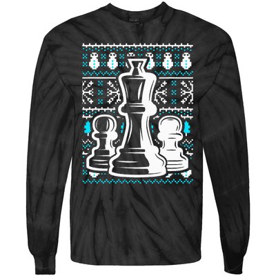 Chess Pieces Christmas Checkmate Tactics Castling Player Tie-Dye Long Sleeve Shirt