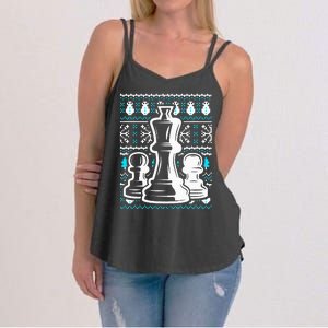 Chess Pieces Christmas Checkmate Tactics Castling Player Women's Strappy Tank