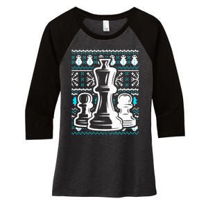 Chess Pieces Christmas Checkmate Tactics Castling Player Women's Tri-Blend 3/4-Sleeve Raglan Shirt