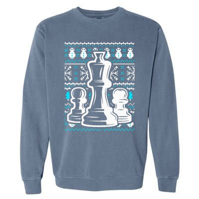 Chess Pieces Christmas Checkmate Tactics Castling Player Garment-Dyed Sweatshirt