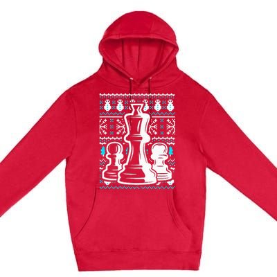 Chess Pieces Christmas Checkmate Tactics Castling Player Premium Pullover Hoodie