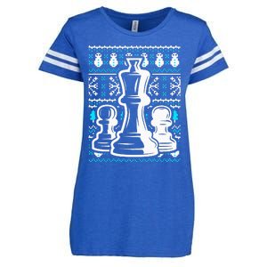 Chess Pieces Christmas Checkmate Tactics Castling Player Enza Ladies Jersey Football T-Shirt