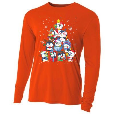 Cute Penguin Christmas Tree Gift Decor Xmas Tree Cooling Performance Long Sleeve Crew