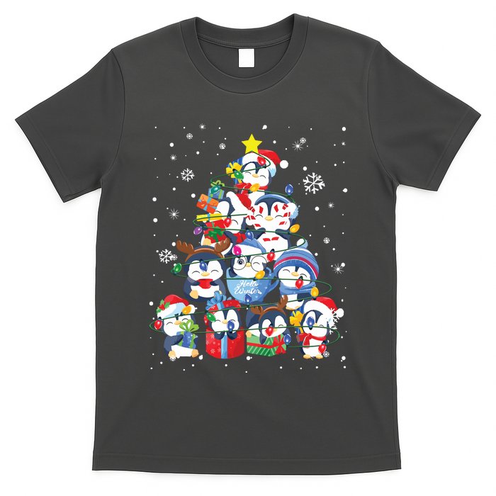 Cute Penguin Christmas Tree Gift Decor Xmas Tree T-Shirt