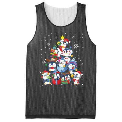 Cute Penguin Christmas Tree Gift Decor Xmas Tree Mesh Reversible Basketball Jersey Tank