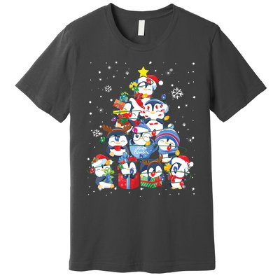 Cute Penguin Christmas Tree Gift Decor Xmas Tree Premium T-Shirt