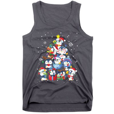 Cute Penguin Christmas Tree Gift Decor Xmas Tree Tank Top