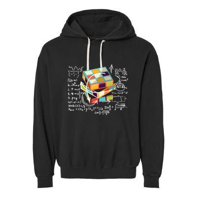 Competitive Puzzle Cube Math Speed Cubing 80S Vintage Toy Funny Gift Garment-Dyed Fleece Hoodie