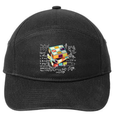Competitive Puzzle Cube Math Speed Cubing 80S Vintage Toy Funny Gift 7-Panel Snapback Hat