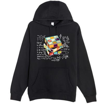 Competitive Puzzle Cube Math Speed Cubing 80S Vintage Toy Funny Gift Premium Pullover Hoodie