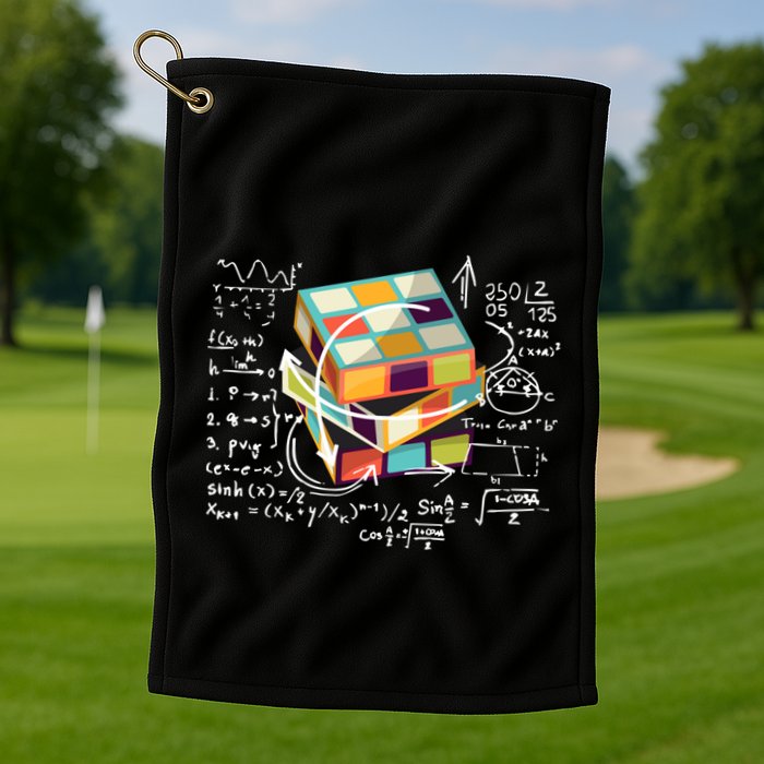 Competitive Puzzle Cube Math Speed Cubing 80S Vintage Toy Funny Gift Golf Towel