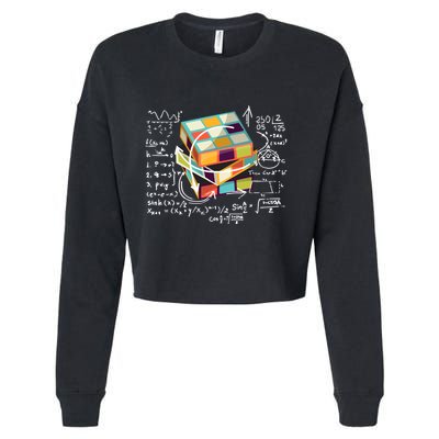 Competitive Puzzle Cube Math Speed Cubing 80S Vintage Toy Funny Gift Cropped Pullover Crew