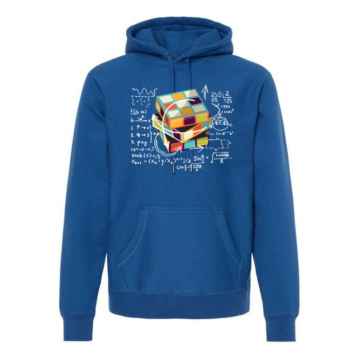 Competitive Puzzle Cube Math Speed Cubing 80S Vintage Toy Funny Gift Premium Hoodie