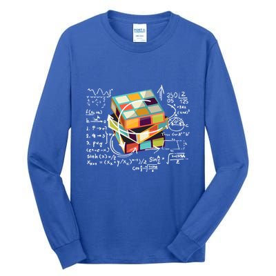 Competitive Puzzle Cube Math Speed Cubing 80S Vintage Toy Funny Gift Tall Long Sleeve T-Shirt
