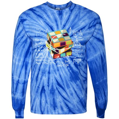 Competitive Puzzle Cube Math Speed Cubing 80S Vintage Toy Funny Gift Tie-Dye Long Sleeve Shirt