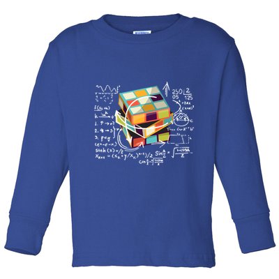 Competitive Puzzle Cube Math Speed Cubing 80S Vintage Toy Funny Gift Toddler Long Sleeve Shirt