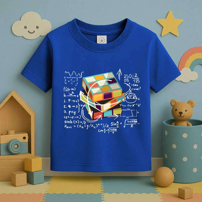 Competitive Puzzle Cube Math Speed Cubing 80S Vintage Toy Funny Gift Toddler T-Shirt