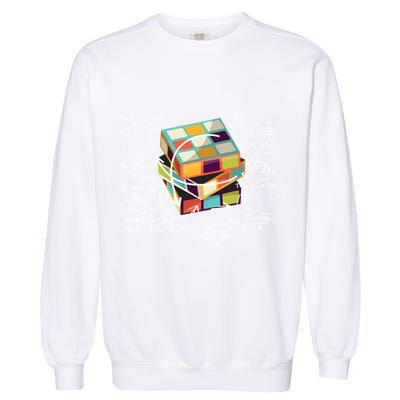 Competitive Puzzle Cube Math Speed Cubing 80S Vintage Toy Funny Gift Garment-Dyed Sweatshirt