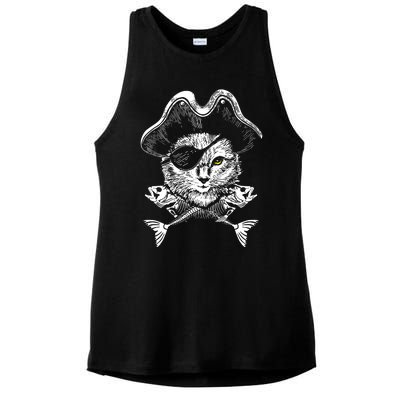 Cat Pirate Ladies PosiCharge Tri-Blend Wicking Tank