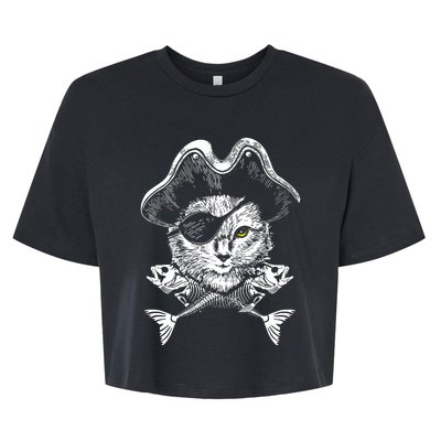 Cat Pirate Bella+Canvas Jersey Crop Tee