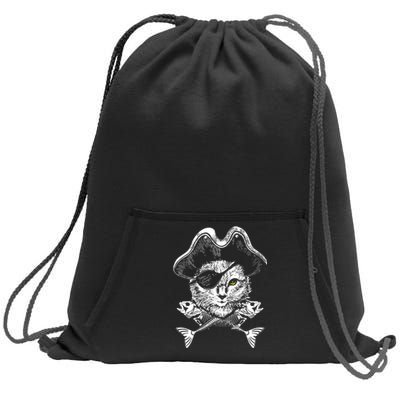 Cat Pirate Sweatshirt Cinch Pack Bag