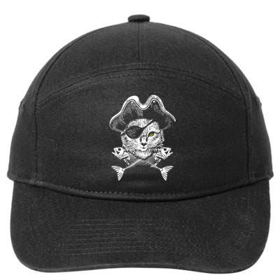 Cat Pirate 7-Panel Snapback Hat