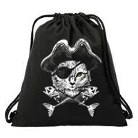 Cat Pirate Drawstring Bag