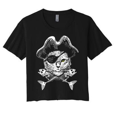 Cat Pirate Women's Crop Top Tee