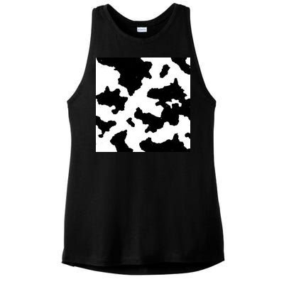 Cow Pattern Ladies PosiCharge Tri-Blend Wicking Tank