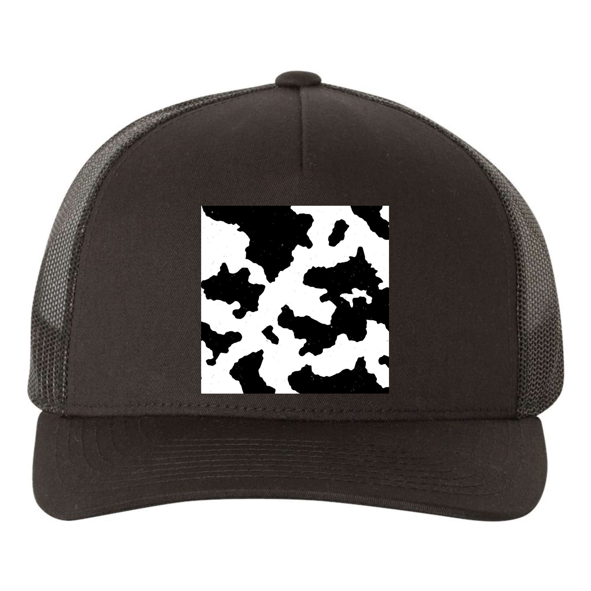 Cow Pattern Yupoong Adult 5-Panel Trucker Hat