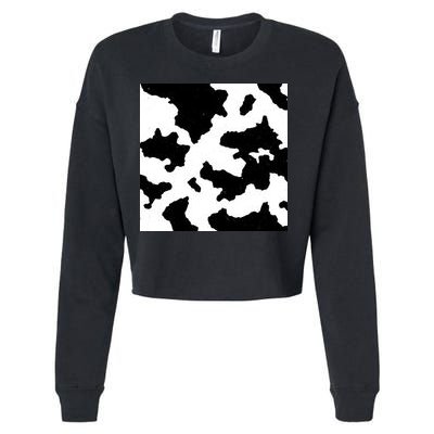 Cow Pattern Cropped Pullover Crew