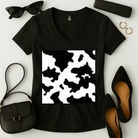 Cow Pattern Women's V-Neck T-Shirt