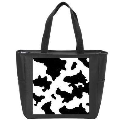Cow Pattern Zip Tote Bag