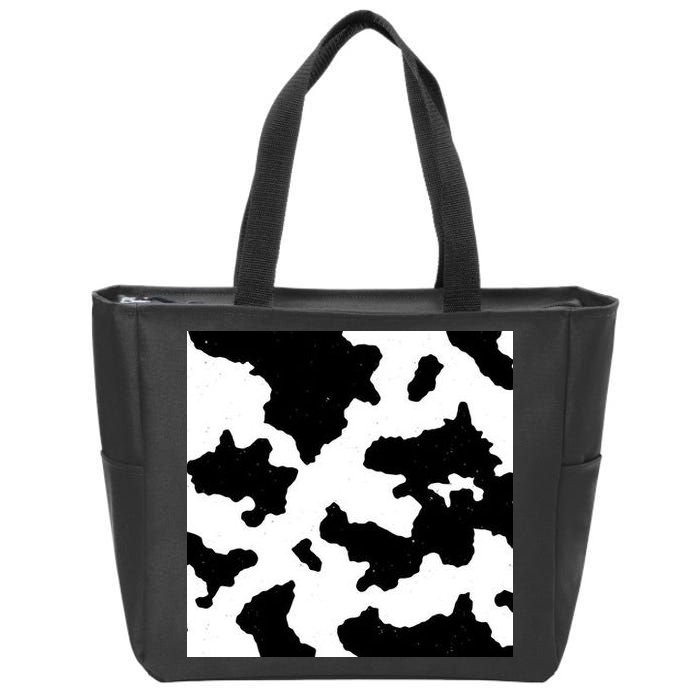 Cow Pattern Zip Tote Bag
