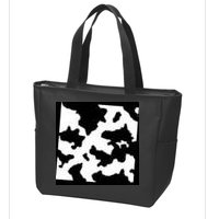 Cow Pattern Zip Tote Bag