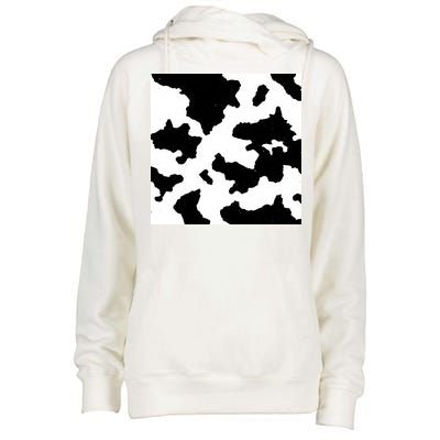 Cow Pattern Womens Funnel Neck Pullover Hood