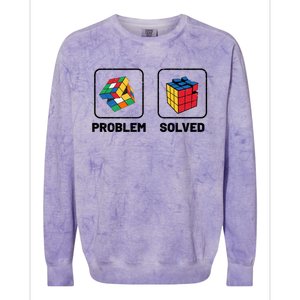 Competitive Puzzle Cube Problem Solved Speed Cubing Meaningful Gift Colorblast Crewneck Sweatshirt