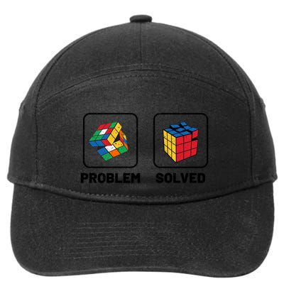 Competitive Puzzle Cube Problem Solved Speed Cubing Meaningful Gift 7-Panel Snapback Hat