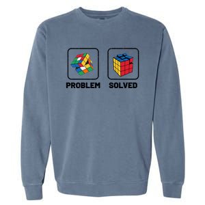 Competitive Puzzle Cube Problem Solved Speed Cubing Meaningful Gift Garment-Dyed Sweatshirt